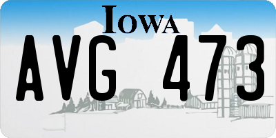IA license plate AVG473