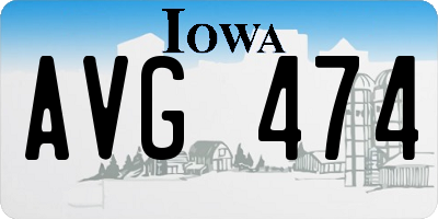IA license plate AVG474