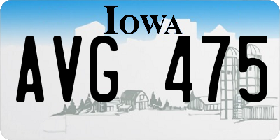 IA license plate AVG475