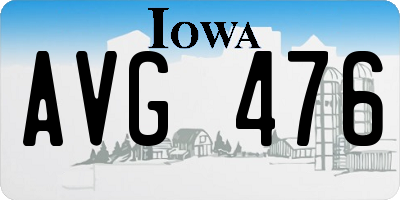 IA license plate AVG476