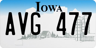 IA license plate AVG477
