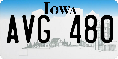 IA license plate AVG480