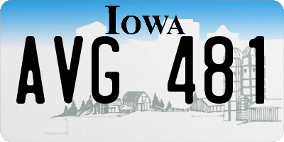 IA license plate AVG481