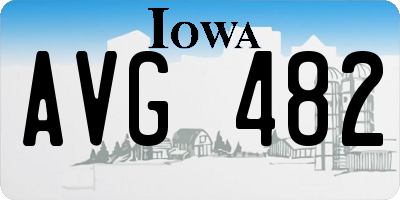 IA license plate AVG482