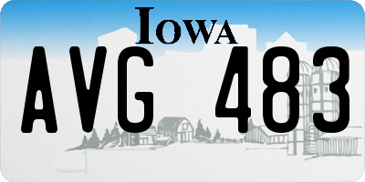 IA license plate AVG483
