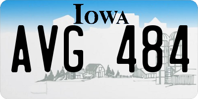 IA license plate AVG484
