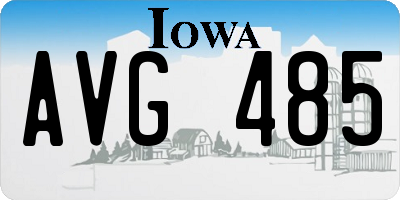 IA license plate AVG485