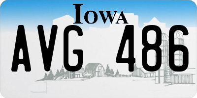 IA license plate AVG486