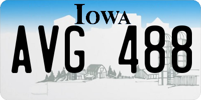 IA license plate AVG488