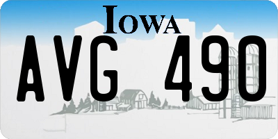 IA license plate AVG490