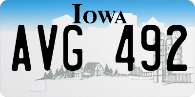 IA license plate AVG492