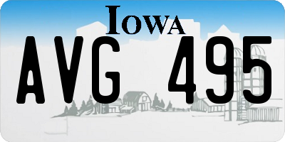 IA license plate AVG495