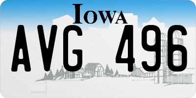 IA license plate AVG496
