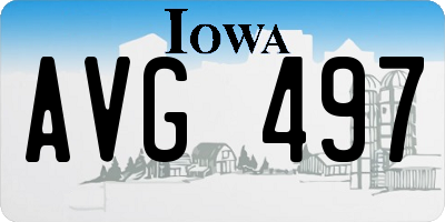 IA license plate AVG497