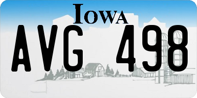 IA license plate AVG498