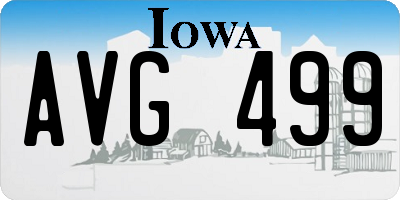 IA license plate AVG499