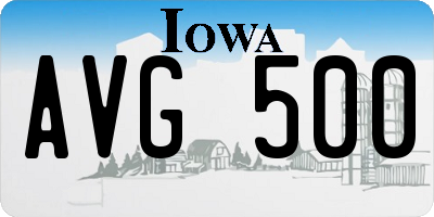 IA license plate AVG500