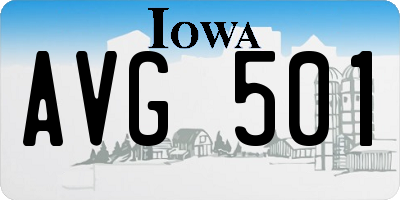 IA license plate AVG501
