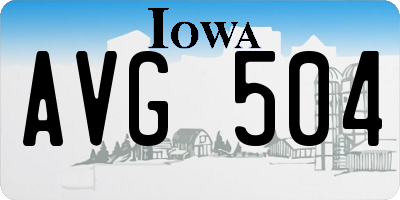 IA license plate AVG504