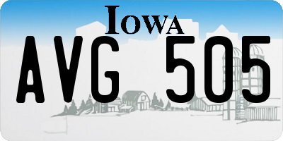 IA license plate AVG505