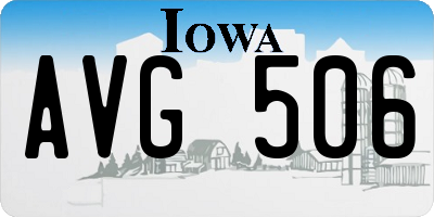 IA license plate AVG506