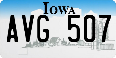 IA license plate AVG507