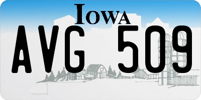 IA license plate AVG509