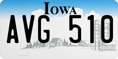 IA license plate AVG510