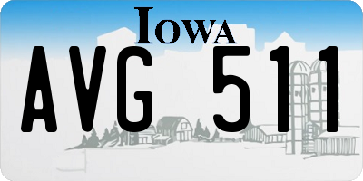 IA license plate AVG511