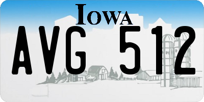 IA license plate AVG512