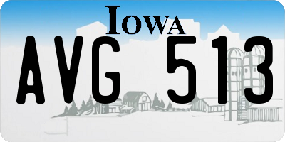 IA license plate AVG513