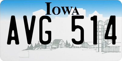 IA license plate AVG514