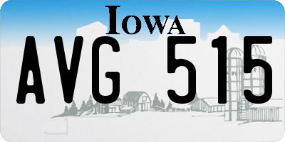 IA license plate AVG515