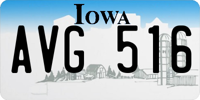 IA license plate AVG516