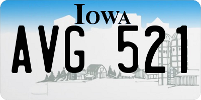 IA license plate AVG521