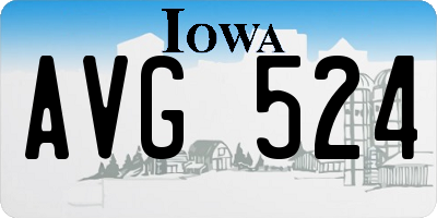 IA license plate AVG524