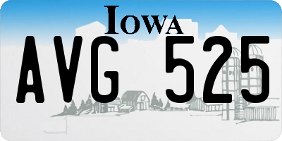 IA license plate AVG525