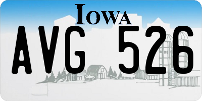 IA license plate AVG526