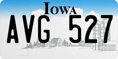 IA license plate AVG527
