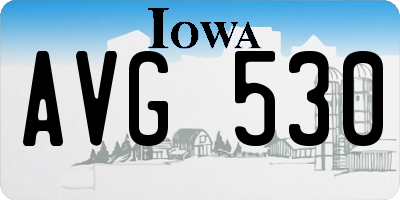 IA license plate AVG530