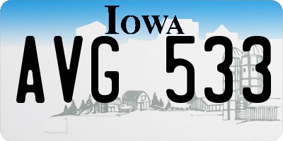IA license plate AVG533