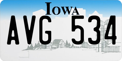 IA license plate AVG534