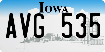 IA license plate AVG535