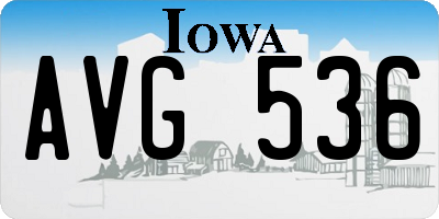 IA license plate AVG536