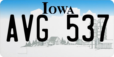 IA license plate AVG537