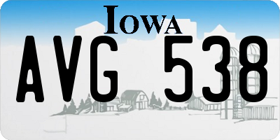 IA license plate AVG538