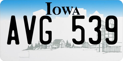 IA license plate AVG539