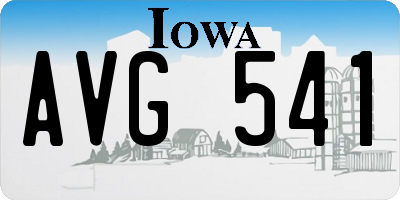 IA license plate AVG541
