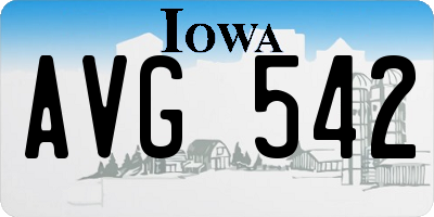 IA license plate AVG542