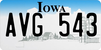 IA license plate AVG543